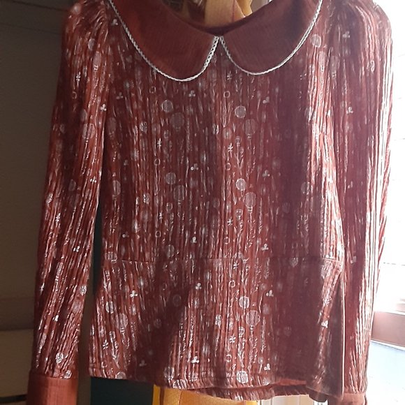 Rare!*Revintara Ginevra Blouse* Peter Pan Collar *Handmade In Poland* size Small - Picture 1 of 6
